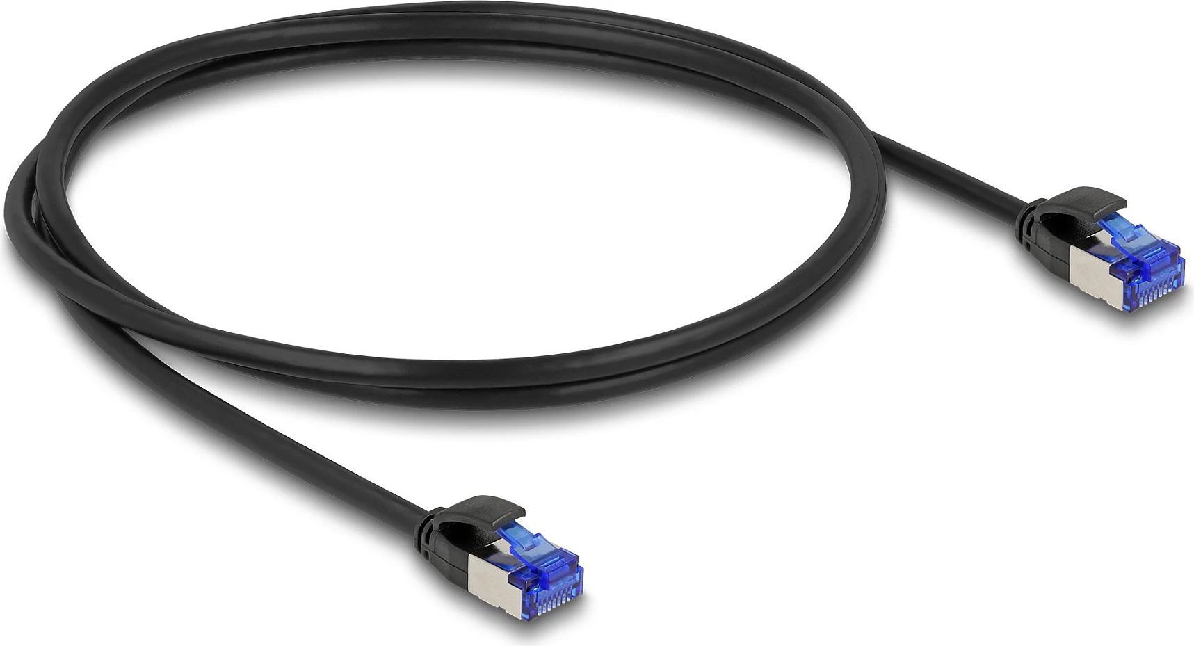 Kabllo rrjeti DeLOCK Cat.6A RJ45 S/FTP Slim 1 m, e zezë