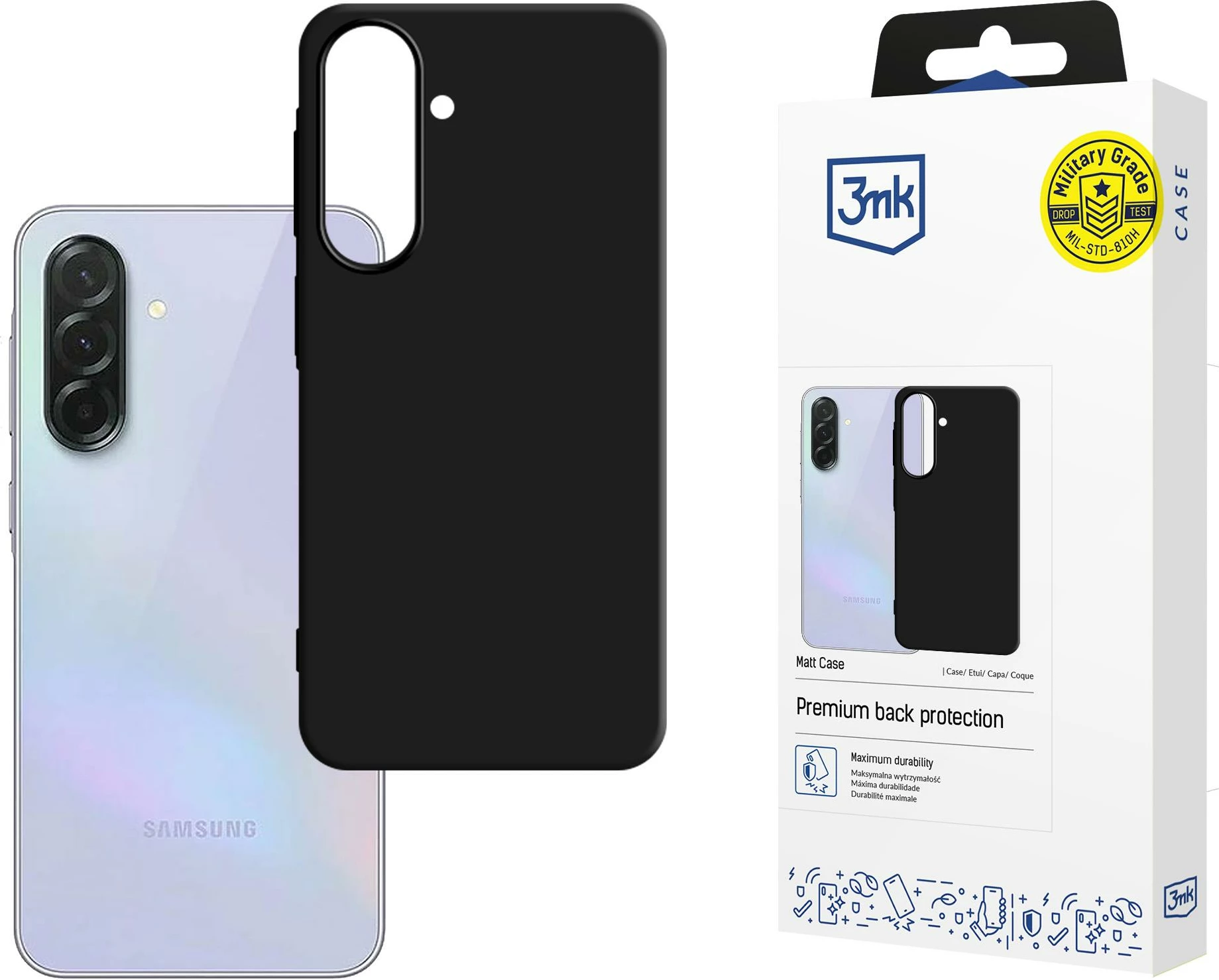 Mbështjellës 3mk Matt Case për Samsung Galaxy A37, e zezë matte
