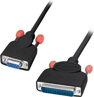Kabllo seriale LINDY DB9 femër në DB25 mashkull, 2m, gri