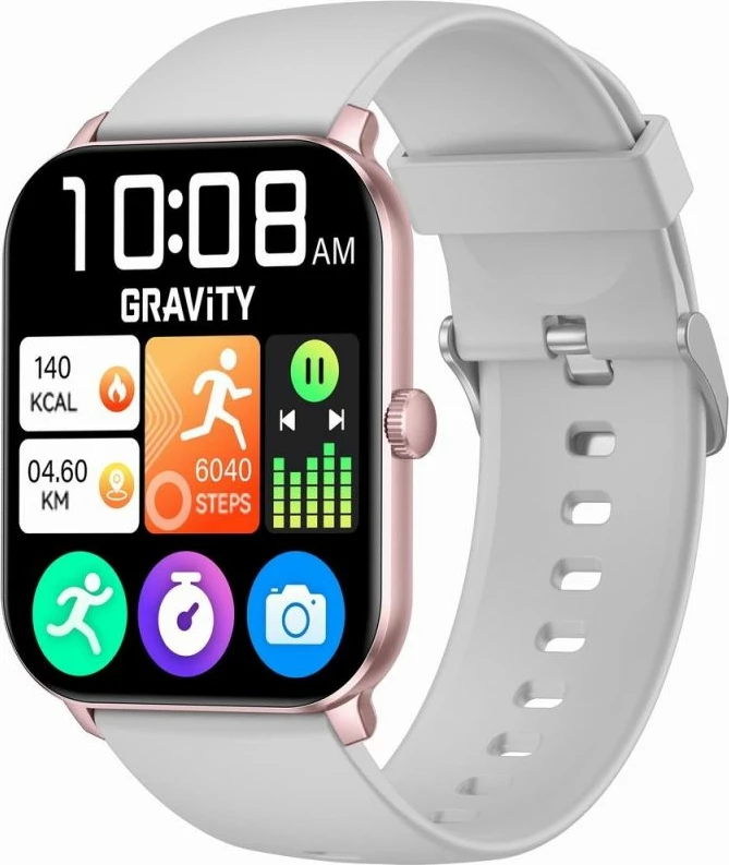 Smartwatch Gravity GT36-2, rozë gold/gri