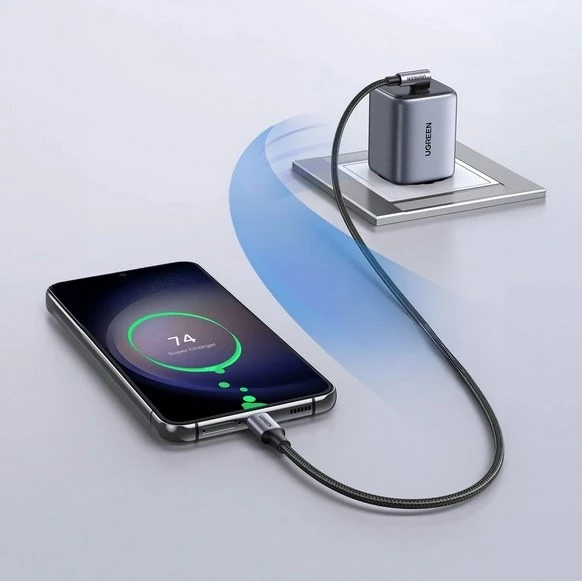 Kabllo USB-C UGREEN 50122B, 0.5m, 60W, Gri