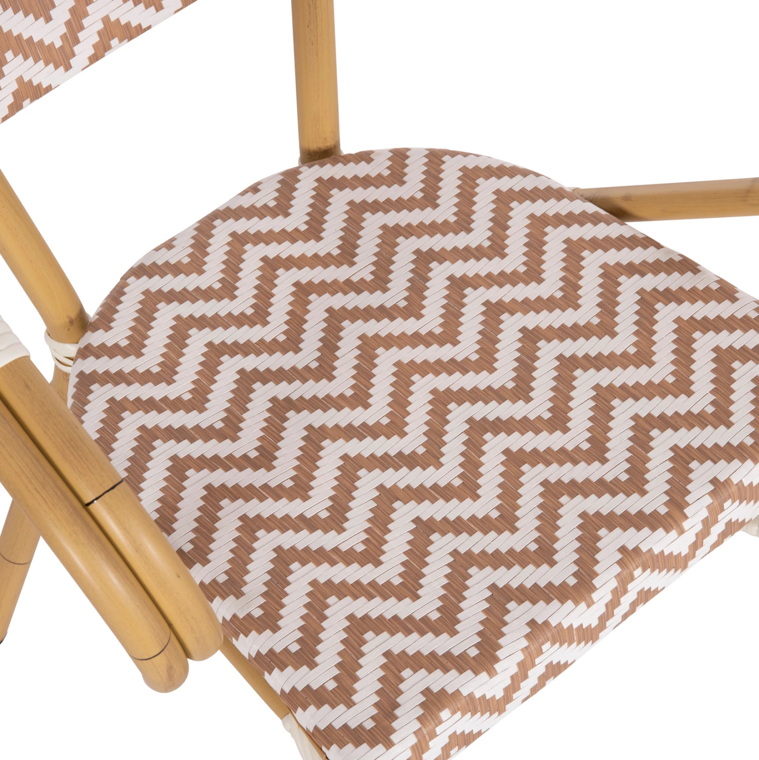 Karrige alumini FH5861.03 pamje bambu kafe-bardhë 56.5x56.5x82 cm