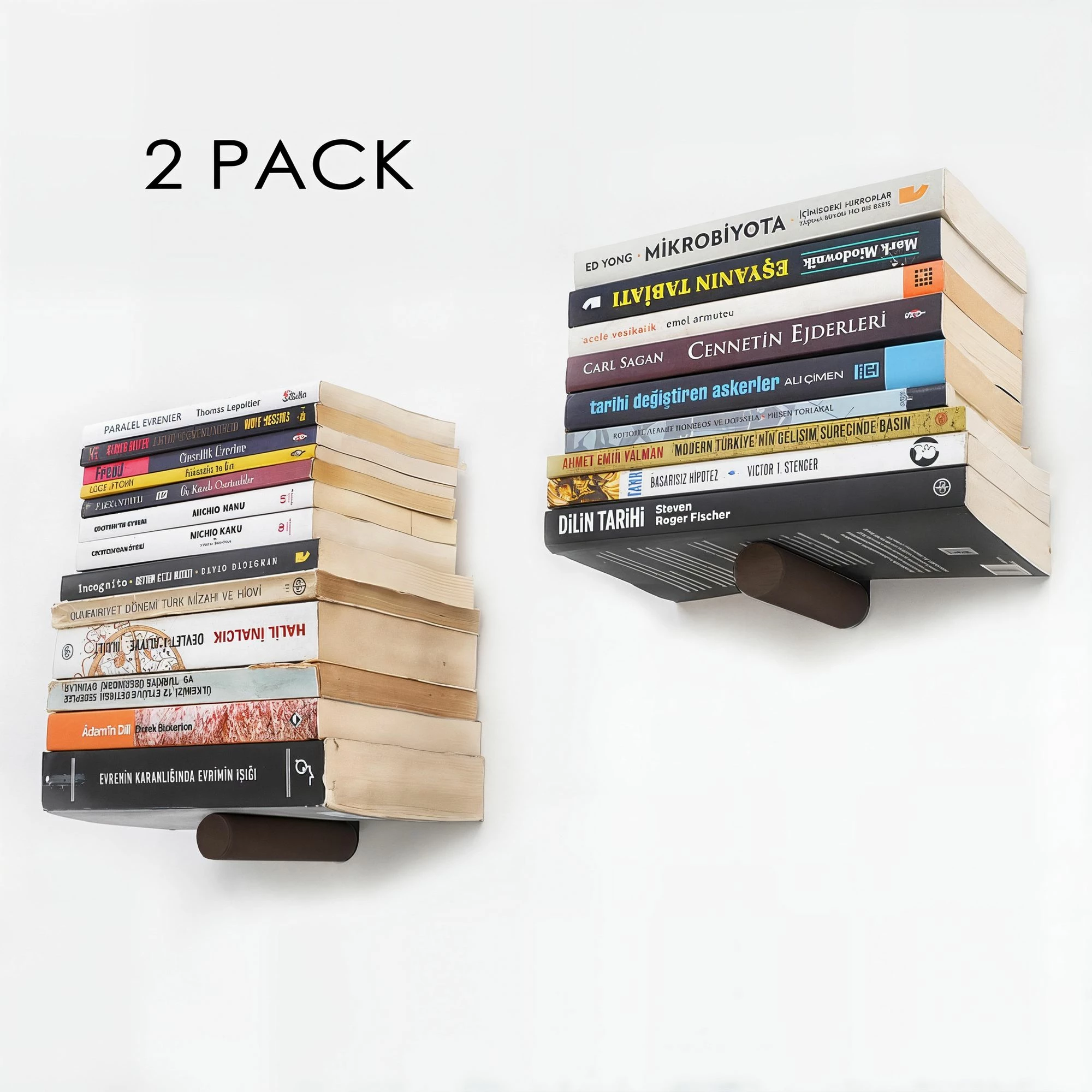 Raft dekorativ metalik për mur, ngjyrë kafe dhe e zezë, Hanah Home, Wr042, 2 copë