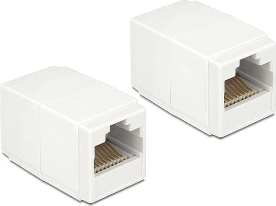 Adapter RJ45 DeLOCK 86249, femër-femër, i bardhë