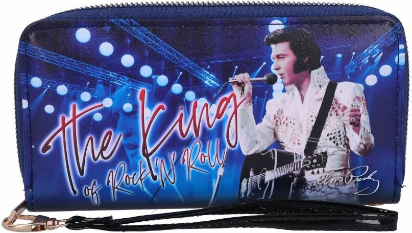 Portofol me zinxhir NEMESIS NOW Elvis The King of Rock'n'Roll, blu e errët