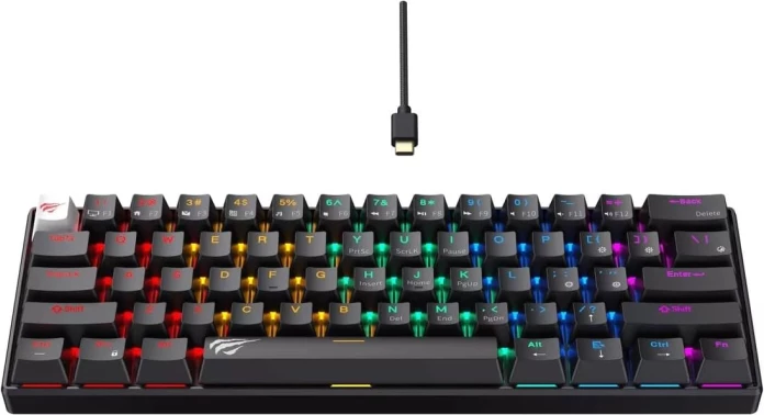Tastierë mekanike HAVIT Gamenote HV-KB903L, 61 tasta, USB, ndriçim RGB, layout EN, e zezë