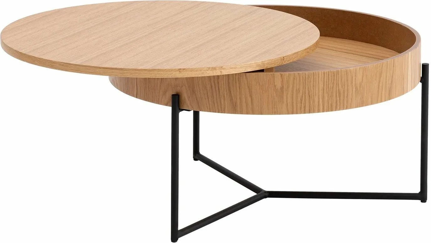Set tavolinash ndihmëse, 2 copë, Hanah Home Islo, ngjyrë natyrale