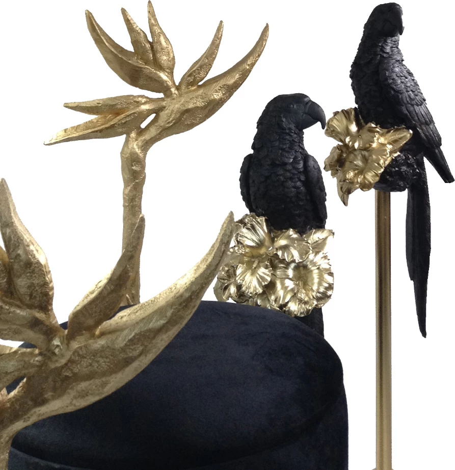Dekor lule Paradise Bird, polirezine, ngjyrë ari, 23x9x75cm