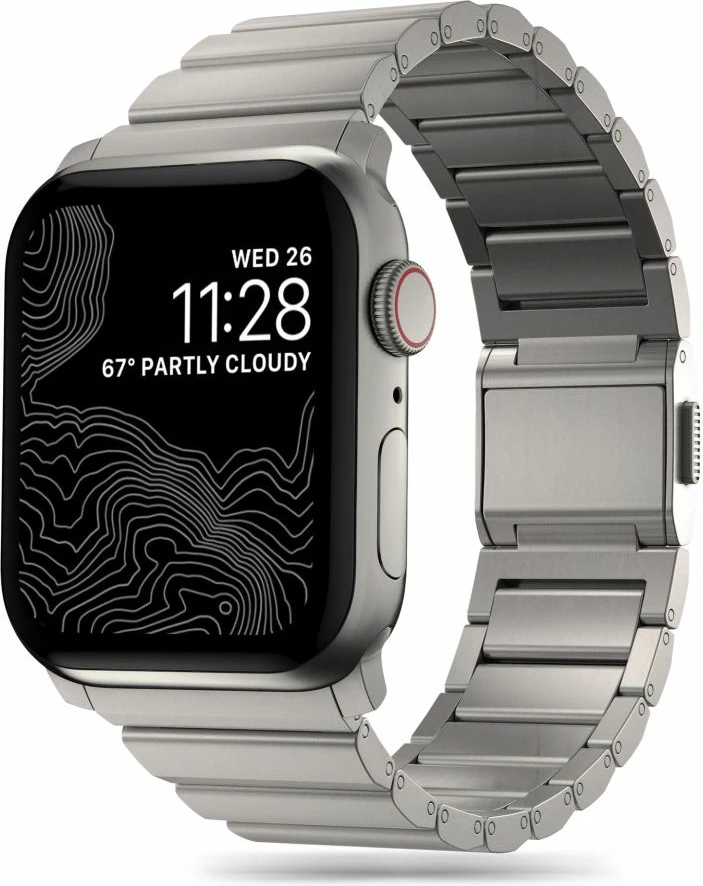 Rrip çeliku Tech-Protect SteelBand për Apple Watch 4/5/6/7/8/9/SE/Ultra 1/2 (42/44/45/49 mm), titanium