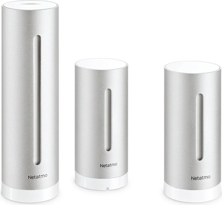 Stacion moti smart Netatmo Indoor Pack, Wi‑Fi, module indoor + modul shtesë indoor + sensor outdoor, argjendtë