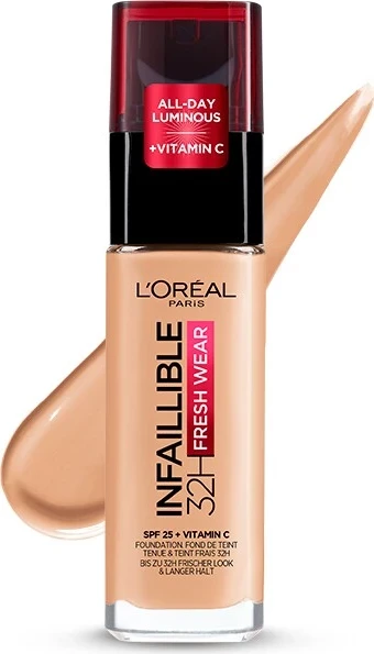 Krem pudër L'Oreal , Infaillible , 32H Fresh Wear , SPF 25 + Vitamin C , 30 ml