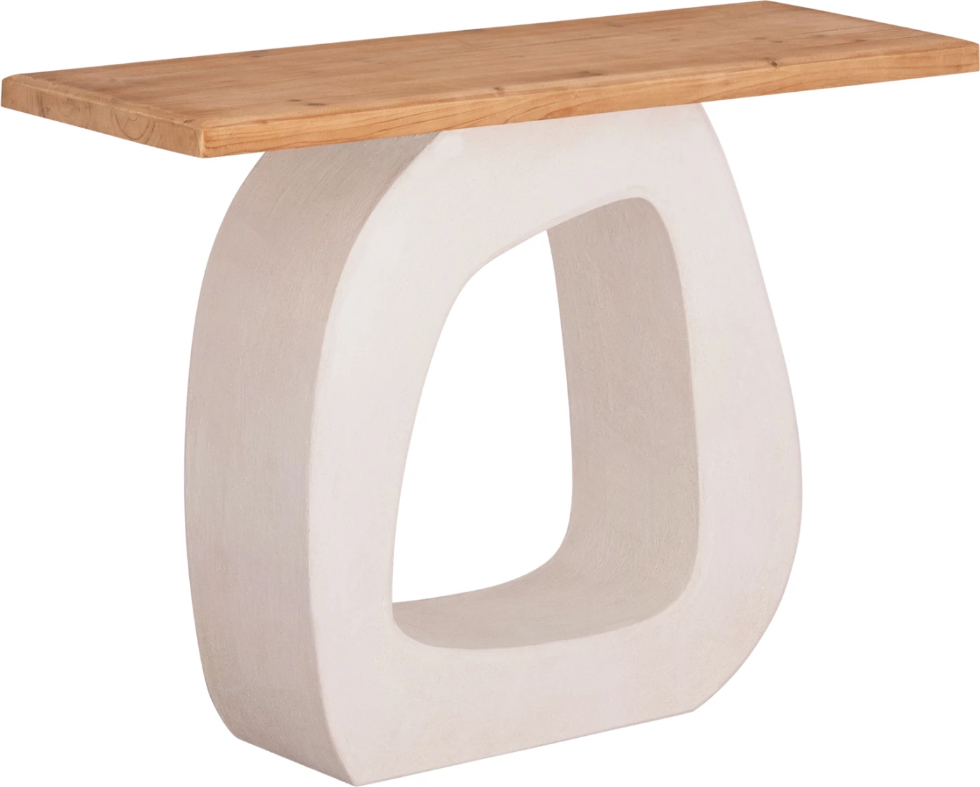 Konsolë Santorini FH18043, sipërfaqe tavoline dru bredhi, bazë MDF, ngjyrë off-white, 120x38x83 cm.