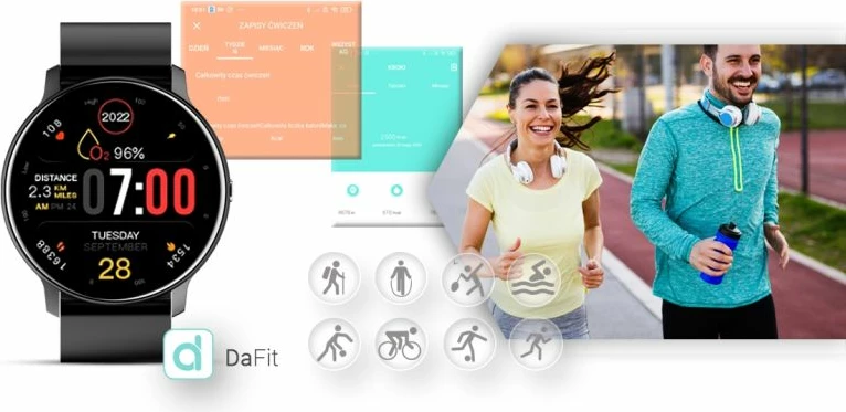 Smartwatch Giewont për meshkuj, e zezë