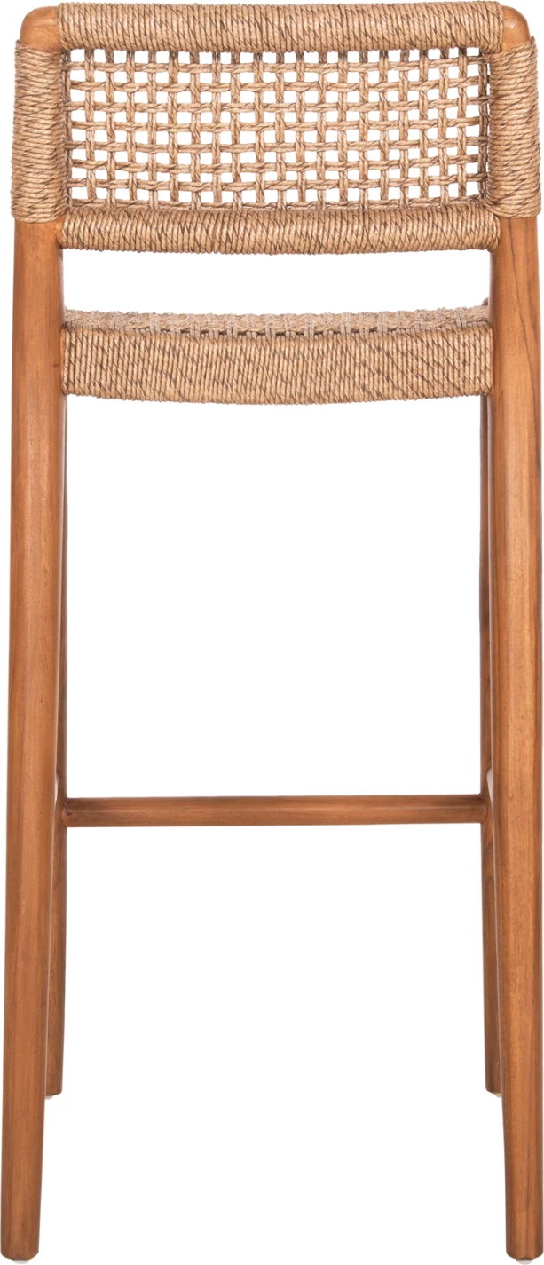 Karrige për bar ROSCO FH6134.01 dru teak ngjyrë arre-VIRO litar ngjyrë kafe 47x52x100H cm