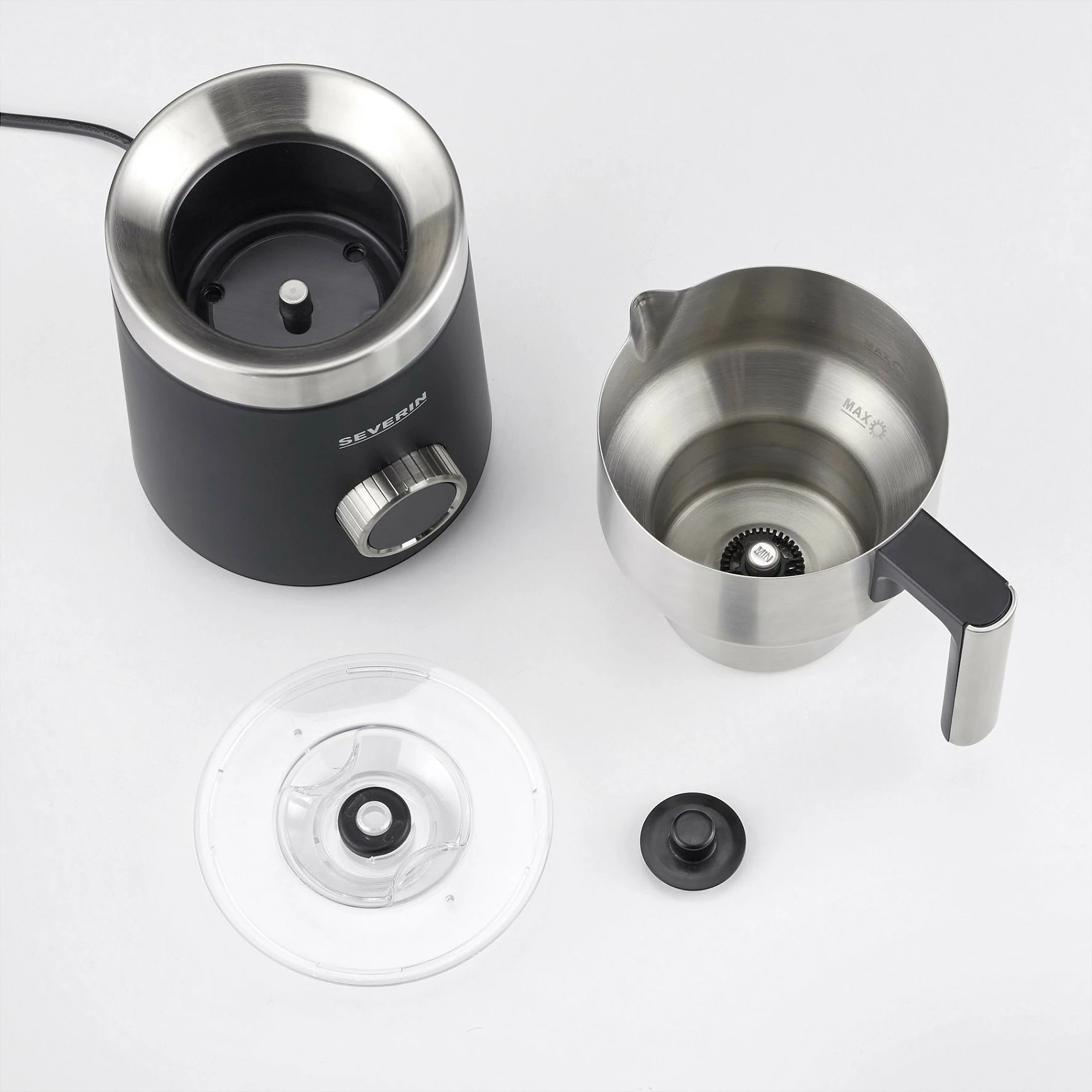 Shkumëzues qumështi Severin Spuma 700 Plus SM3587, 500W, 0.7L, i zi/inoks