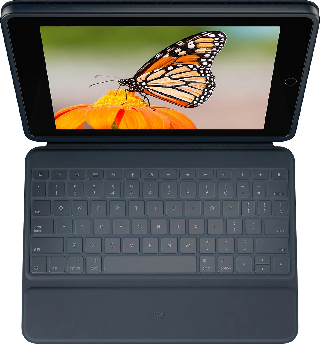 Mbështjellës me tastierë Logitech Rugged Combo 3 për iPad 7/8/9, QWERTY, Nordic, blu