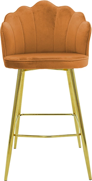 Karrige për bar Nataly, kadife, ngjyrë tullë-ari, set 2 copë