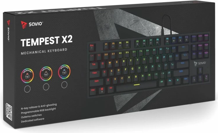Tastierë mekanike gaming Savio, e zezë