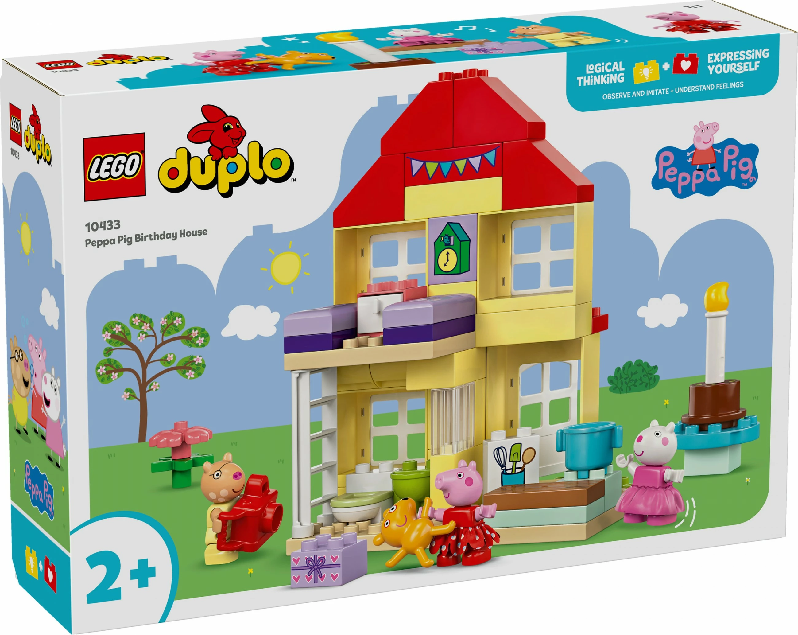 Set ndërtimi LEGO DUPLO 10433 Peppa Pig Birthday House, 59 pjesë, multikolor