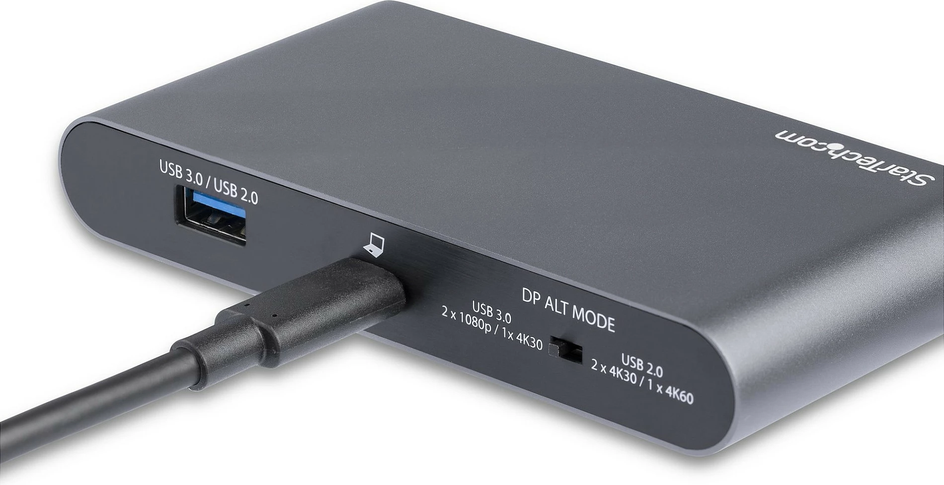 Dock USB-C StarTech, Dual DisplayPort 4K, 100W Power Delivery, GbE, 2x USB-A, gri