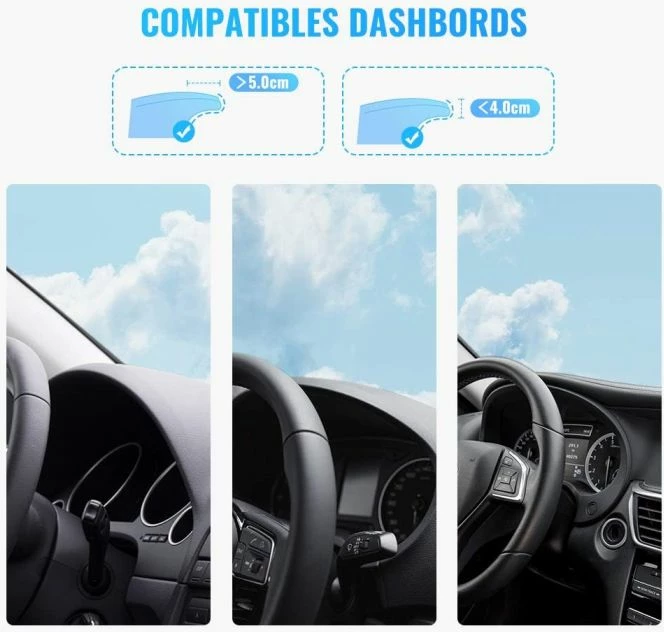 Mbajtëse telefoni për veturë UGREEN 60796, HUD me klip, 4-7 inç, rrotullim 360°, e zezë