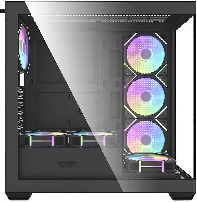 Kasë Darkflash DS900, Middle Tower, me 7 ventilatorë ARGB, e zezë