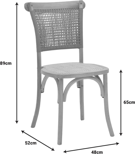 Karrige Karley dru ahu natyral-sedilje ratan natyrale 48x52x89cm