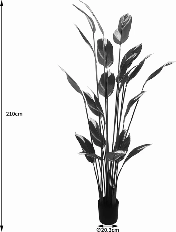 Bimë dekorative në vazo Lucky I Inart, e gjelbër, 80x210cm