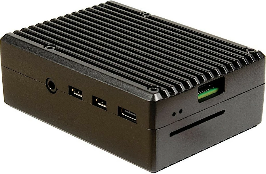 Kasë Inter-Tech RASPBERRY ODS-716 për Raspberry Pi 4 Model B, alumini, e zezë