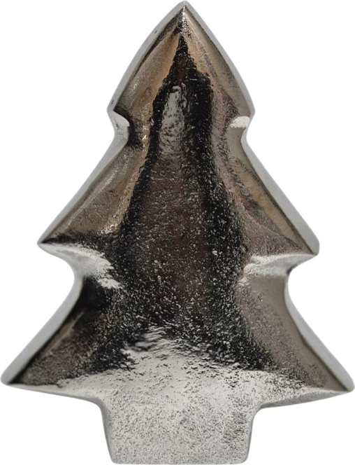 Dekor pemë Krishtlindjesh GLINT, alumin, ngjyrë nikel, 13x5x16cm