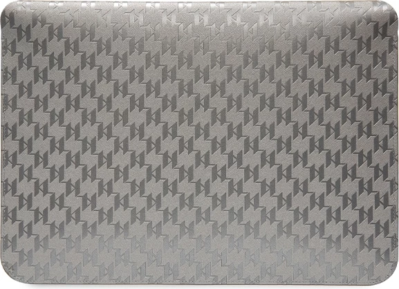Mbështjellës laptopi Karl Lagerfeld Saffiano Monogram Ikonik, 14", argjendtë