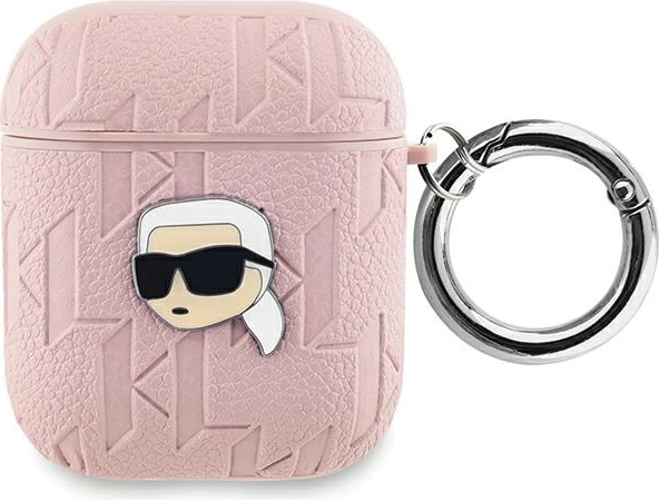 Mbështjellës Karl Lagerfeld Monogram Karl Head për AirPods 1/2, rozë