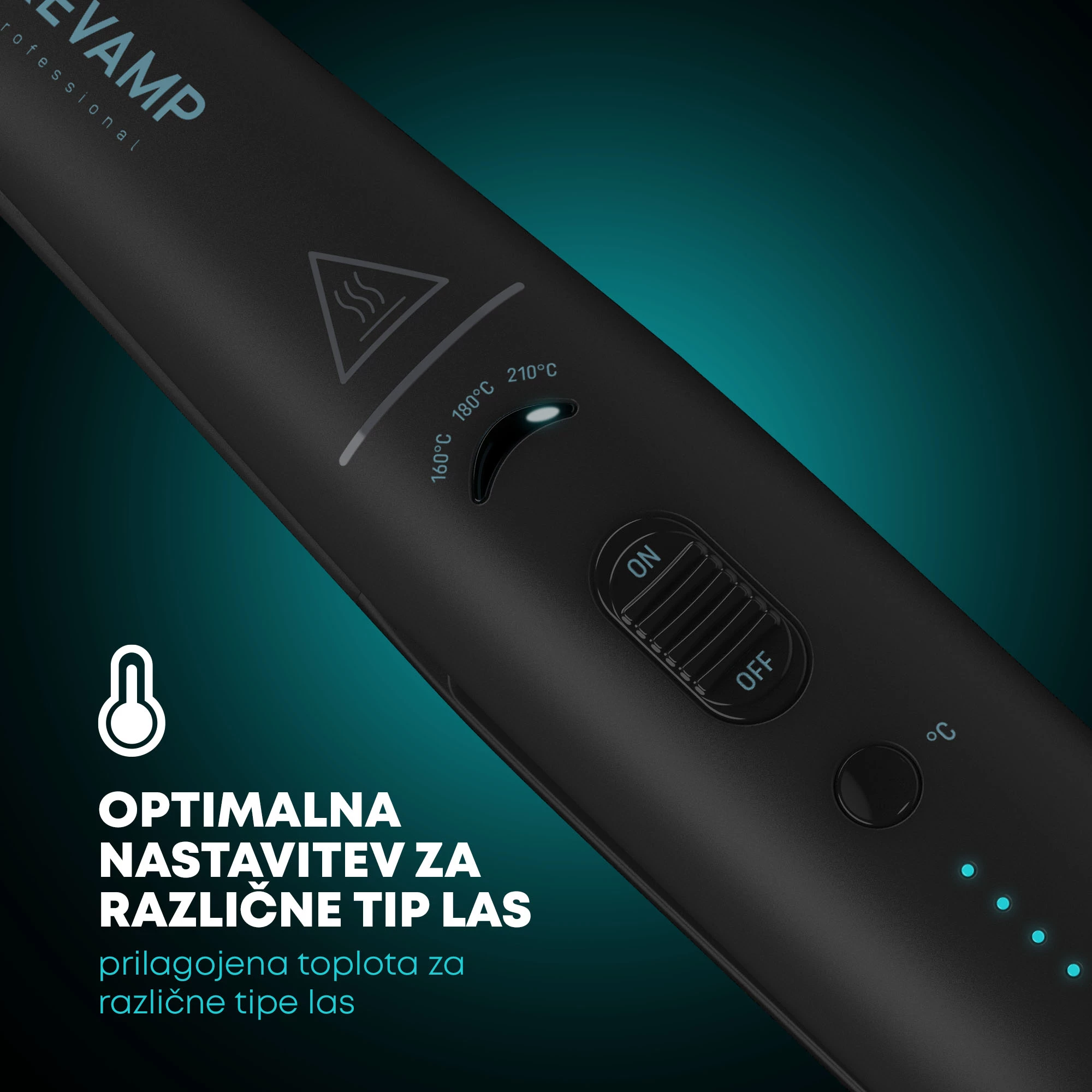 Piastrë flokësh pa kabllo Revamp Progloss Liberate ST-1700, 160-210°C, pllaka qeramike jonike, e zezë, me çantë udhëtimi