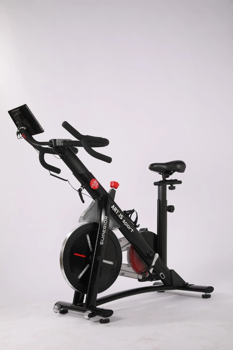 biçikletë statike indoor ART.IS sport Superior AS2 (AS8718), volant 8 kg, Bluetooth Kinomap/Zwift, deri 120 kg, e zezë/kuqe