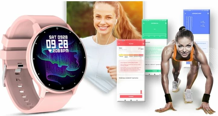 Smartwatch Giewont për femra, rozë