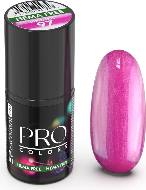 Llak për thonj për femra Excellent PRO Pro Colors Hema Free Hybrid 97 Pink 80S, 7g