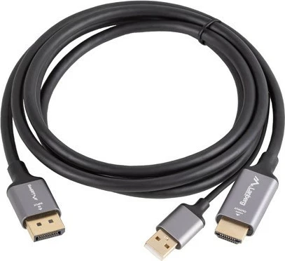 Kabllo adapter Lanberg HDMI në DisplayPort, 1.8m, 4K, Argjendtë