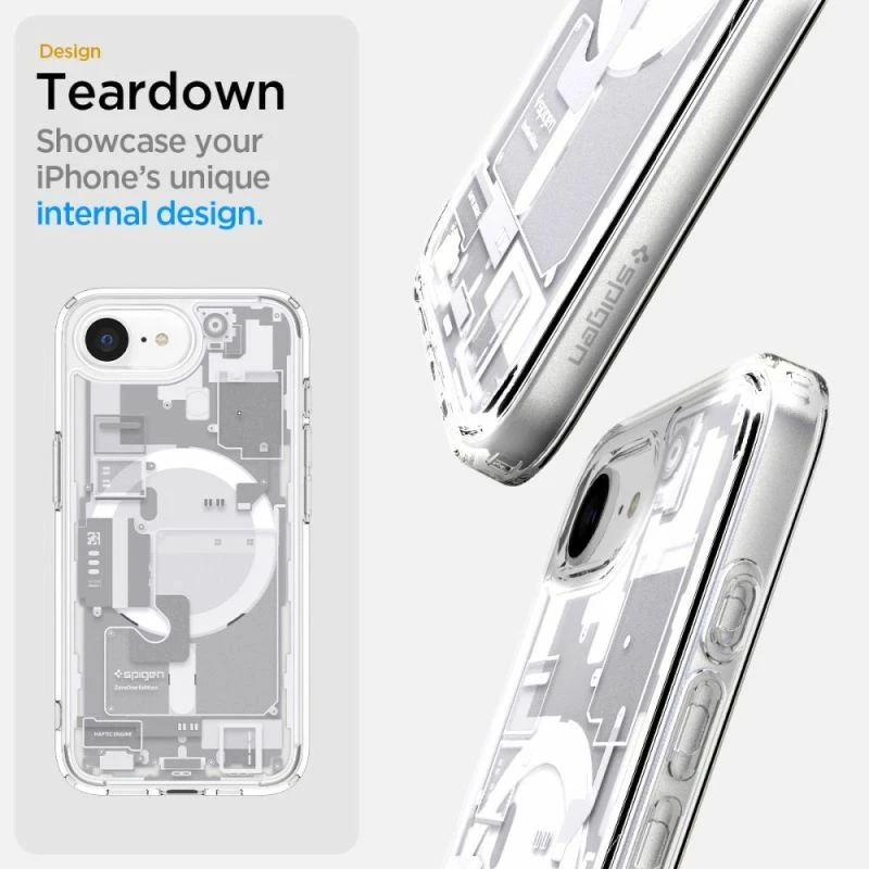 Mbrojtëse telefoni Spigen Ultra Hybrid MagSafe për iPhone 16E/17E, e bardhë