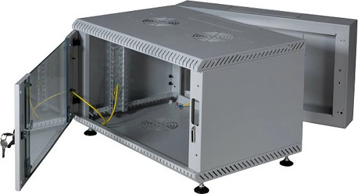 Kabinet rrjeti muror EFB Elektronik 19" 15U, thellësi 600 mm, derë xhami, gri