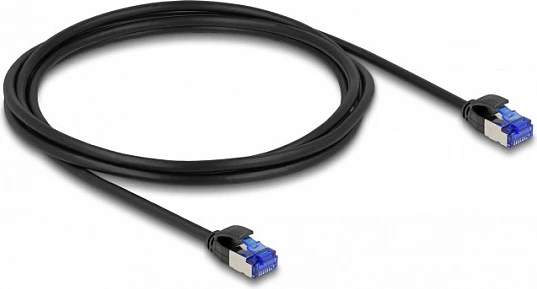 Kabllo rrjeti DeLOCK RJ45 Cat.6A S/FTP Slim 2 m, e zezë