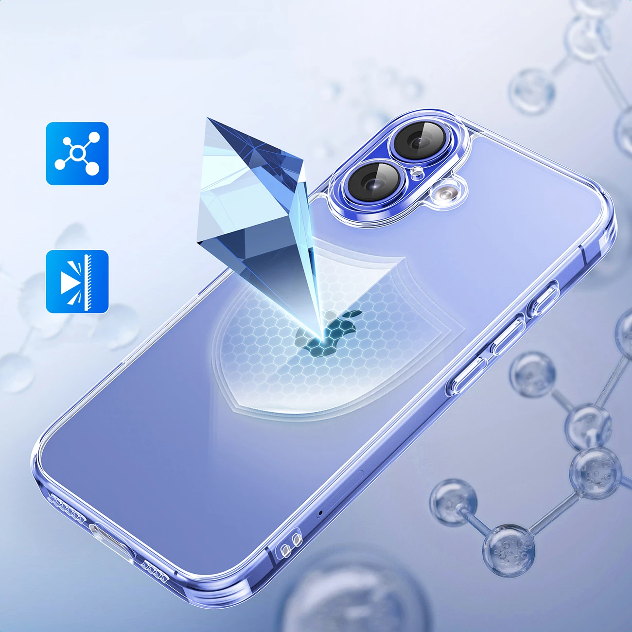 Mbështjellës Ugreen Classy Clear për iPhone 16 Plus, Transparent