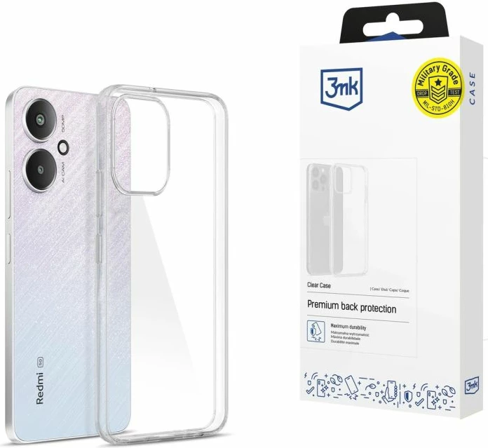 Mbrojtëse telefoni 3mk Protection Clear Case për Xiaomi Redmi 13C 5G, transparente