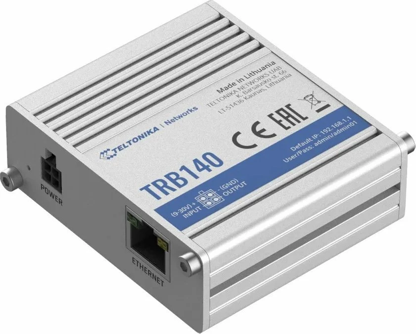 Gateway industrial LTE Teltonika TRB140 Cat.4, 1x Gigabit Ethernet (RJ45), DC 9-30V, jeshile