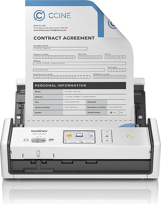 Skaner dokumentesh Brother ADS-1800W, A4, Duplex, Wi‑Fi, ADF 20 fletë
