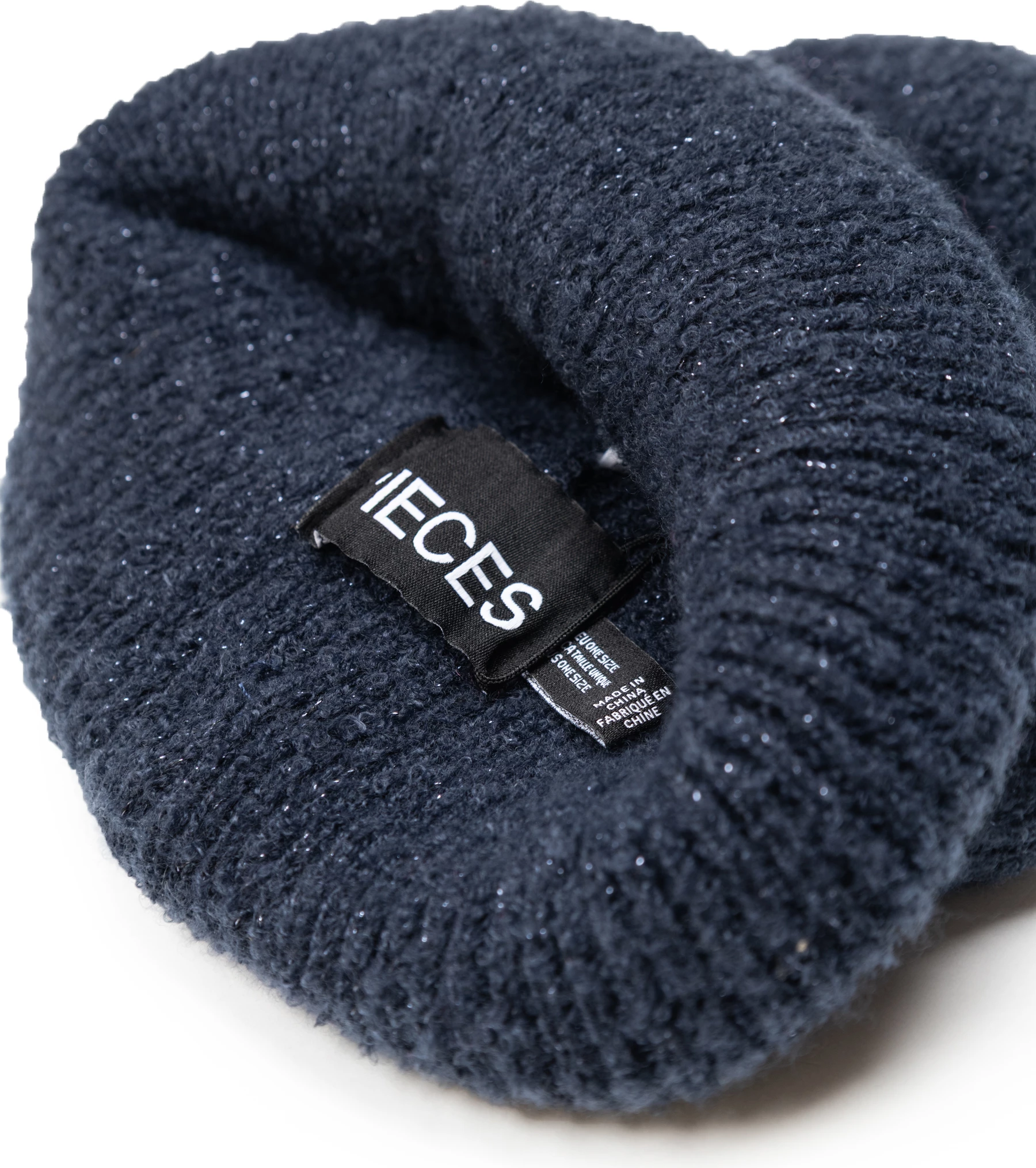 Kapelë dimri për femra Pieces Pcpyron Lurex Hood Noos Bc 17114859, e kaltër