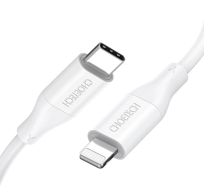 Kabllo Choetech IP0040 USB-C në Lightning, 1.2m, e bardhë