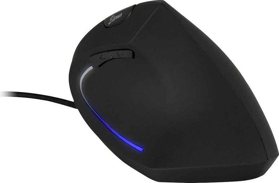 Maus Inter-Tech KM-206WR, vertikal, me kabllo USB, 2400 DPI, djathtak, zi/kaltër