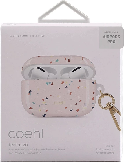 Mbështjellës UNIQ Coehl Terrazzo për AirPods Pro, Rozë