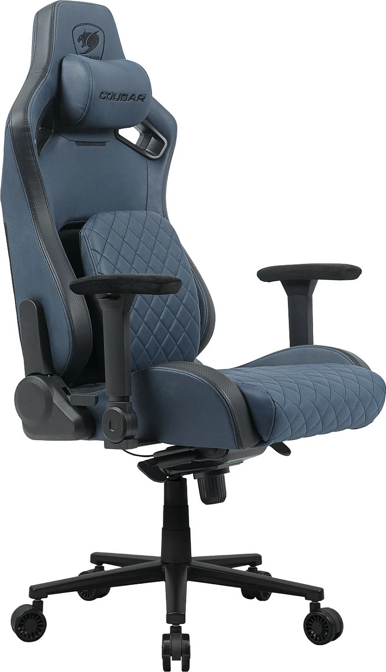Karrige gaming Cougar Defensor S, 150 kg, 4D mbështetëse krahu, pëlhurë, Navy Blue/Black