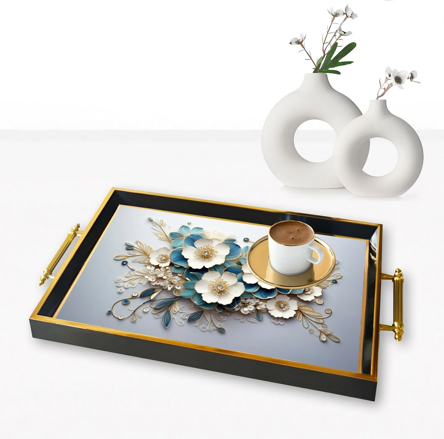 Tabaka xhami shumëngjyrëshe Aberto Design, TPA9901, 50x29x3.5cm